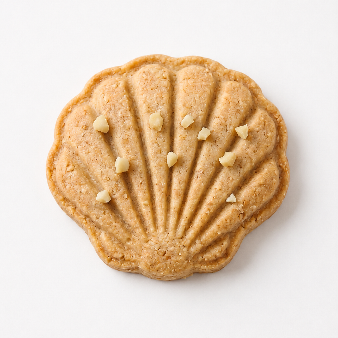 Macadamia Nut scallop-shell shaped shortbread