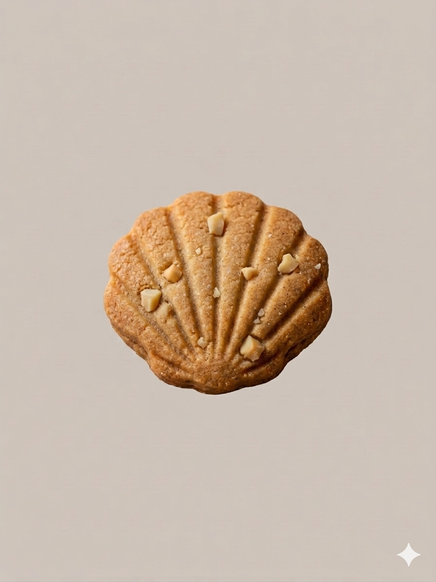 Macadamia Nut scallop-shell shaped shortbread